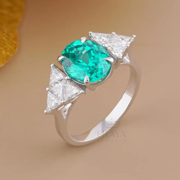 Engagement Ring with Paraiba & Diamond