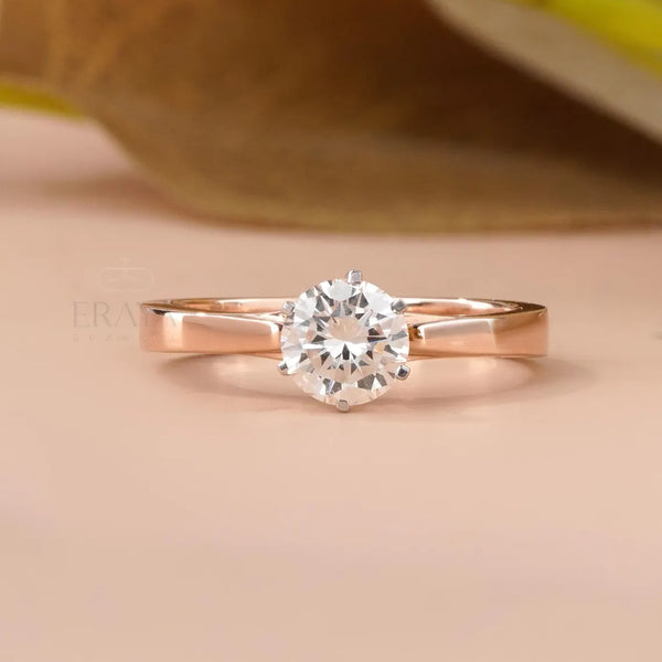 Lab Grown Diamond Solitaire Ring with Hidden Halo