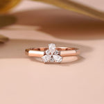 Pear Cut Engagement Ring with Floral Cluster