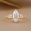 Marquise Engagement Ring with Leaf Diamond