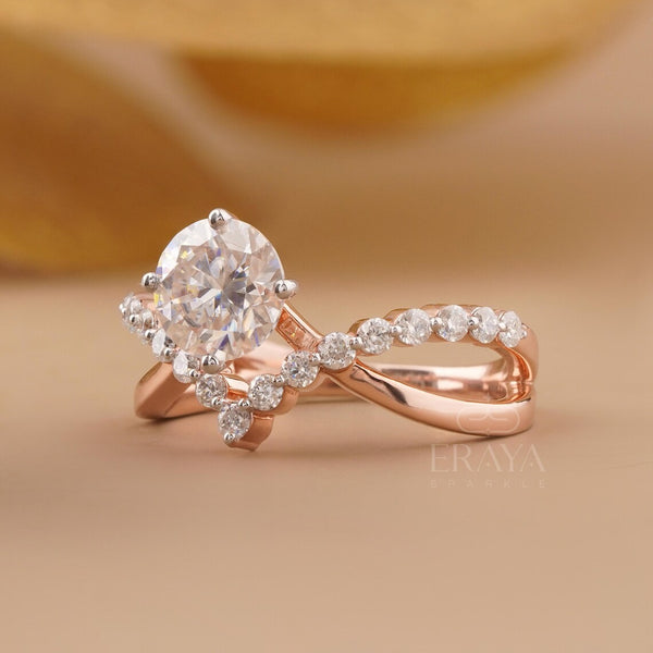 Diamond Engagement Ring with Twisted Pave