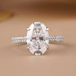 Oval Engagement Ring – Cathedral Diamond