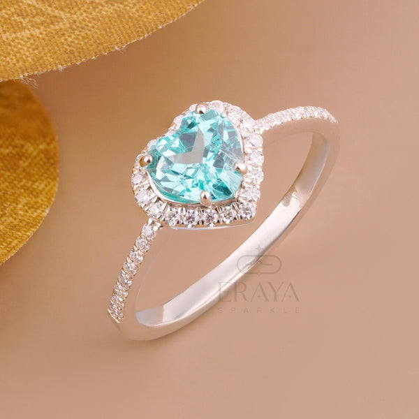 Ring Lab Diamond Heart Paraiba Ring