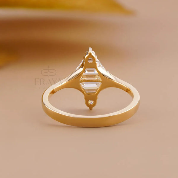 Trapezoid Cut Lab Diamond Engagement Ring
