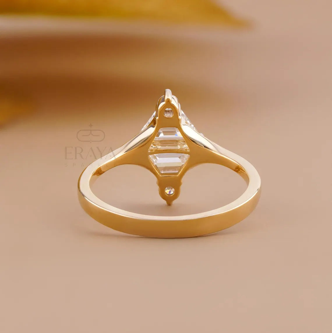 Trapezoid Cut Lab Diamond Engagement Ring