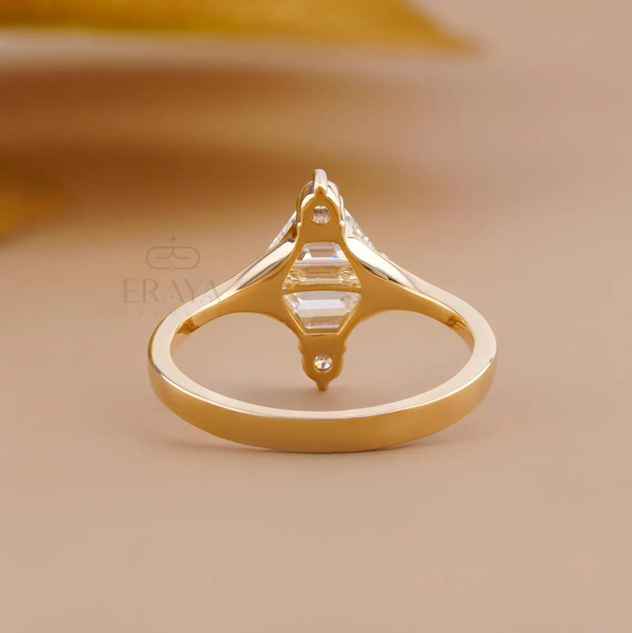Trapezoid Cut Lab Diamond Engagement Ring