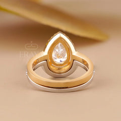 Stack Ring Set Two-Tone –Pear Cut Engagement Ring