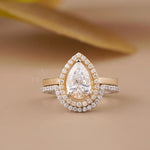 Stack Ring Set Two-Tone –Pear Cut Engagement Ring