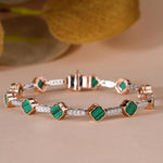 Gold Clover Bracelet with Lab Grown Diamonds
