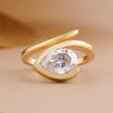 Pear Shaped Ring in 14K Gold Bypass Design