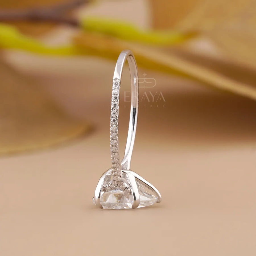 Pear Cut Engagement Ring with Lab Grown Diamond