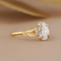 Oval Engagement Rings with Hidden Halo