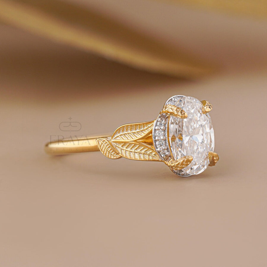 Oval Engagement Rings with Hidden Halo