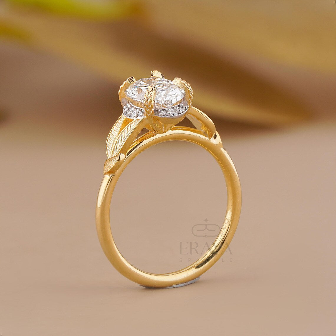 Oval Engagement Rings with Hidden Halo