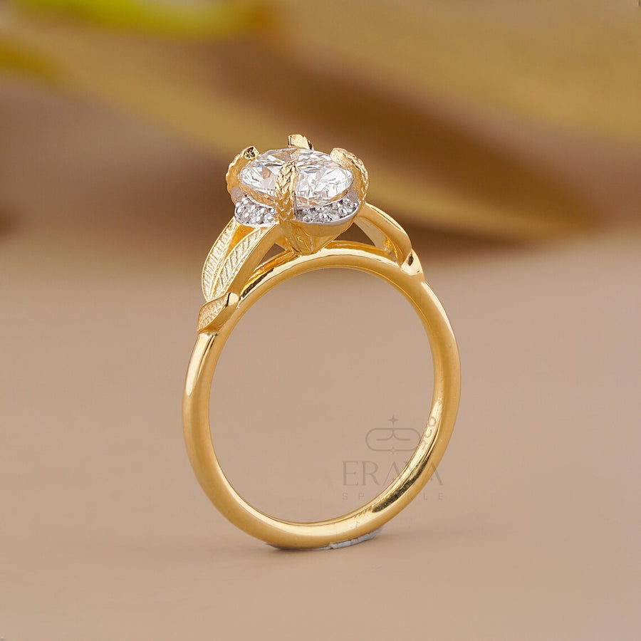 Oval Engagement Rings with Hidden Halo