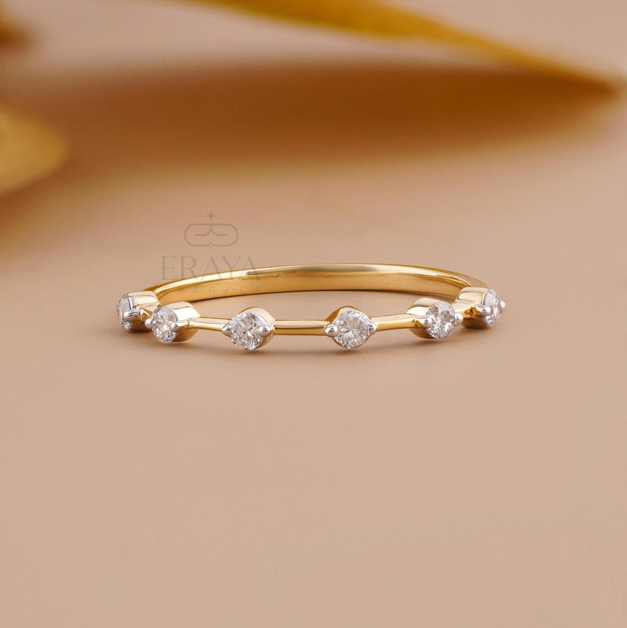 Diamond Band Ring | Floating Wedding Band