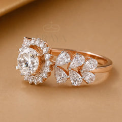 Solitaire Diamond Halo Engagement Ring