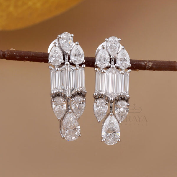 Lab Grown Drop Earrings | Pear Diamond Dangles