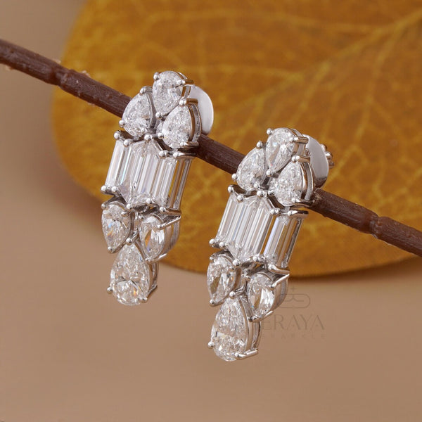 Lab Grown Drop Earrings | Pear Diamond Dangles
