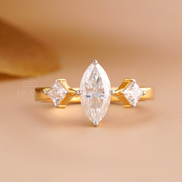 Three Stone Marquise Diamond Ring
