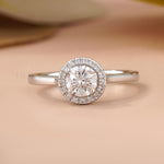 Solitaire Diamond Engagement Ring Halo Design