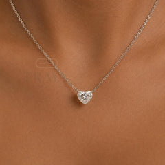 Heart Cut Diamond Pendant Solitaire Necklace