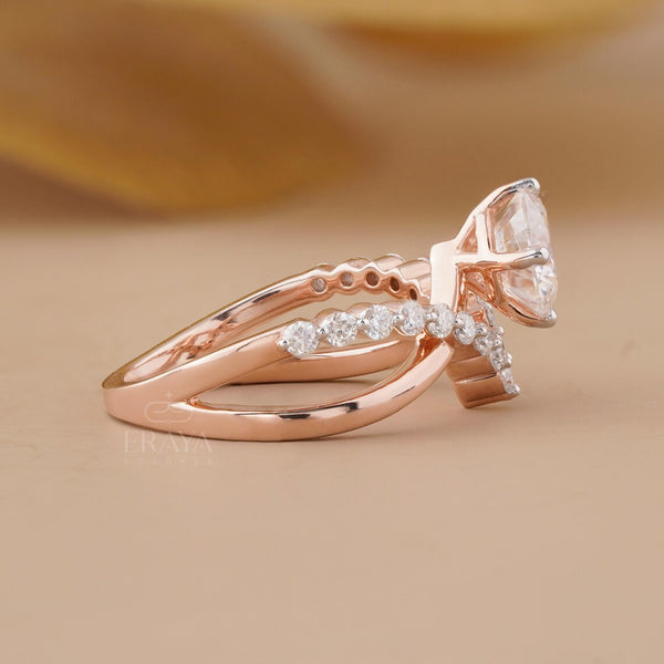 Diamond Engagement Ring with Twisted Pave