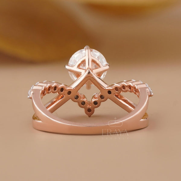 Diamond Engagement Ring with Twisted Pave