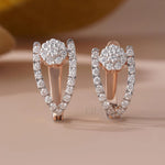 Diamond Flower Earrings | Lab Grown Gold Hoops