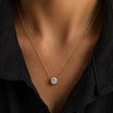 Solitaire Diamond Necklace in Solid 14K Gold