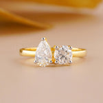 Toi et Moi Pear and Round Diamond Ring
