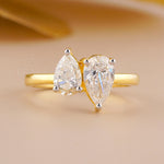 Drop Shape Diamond Ring | Toi et Moi Pear Cut
