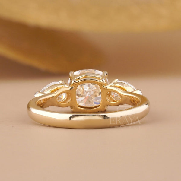 Cushion Cut Three Stone – Lab Diamond Ring
