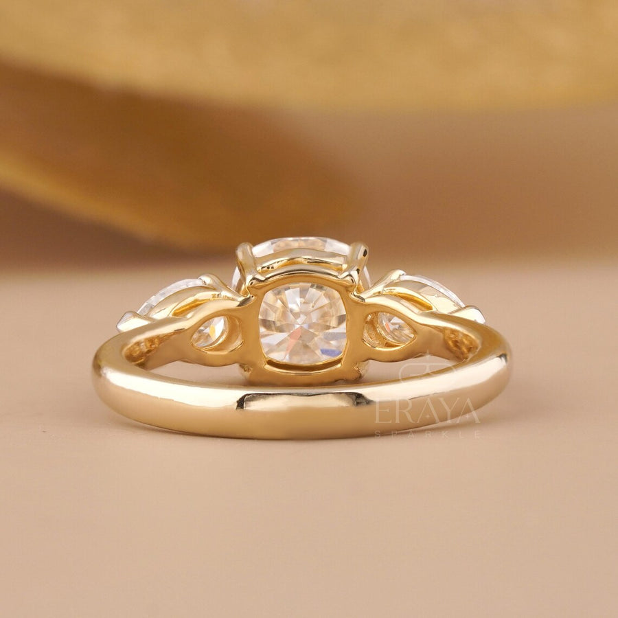 Cushion Cut Three Stone – Lab Diamond Ring
