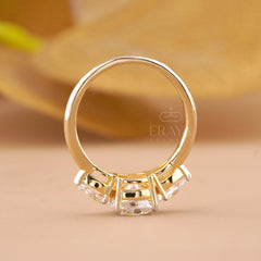 Cushion Cut Three Stone – Lab Diamond Ring