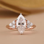 Solitaire Marquise Diamond Ring in Gold