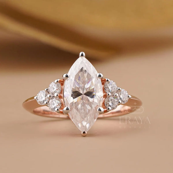 Solitaire Marquise Diamond Ring in Gold