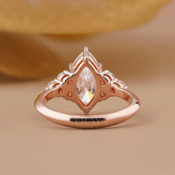 Solitaire Marquise Diamond Ring in Gold