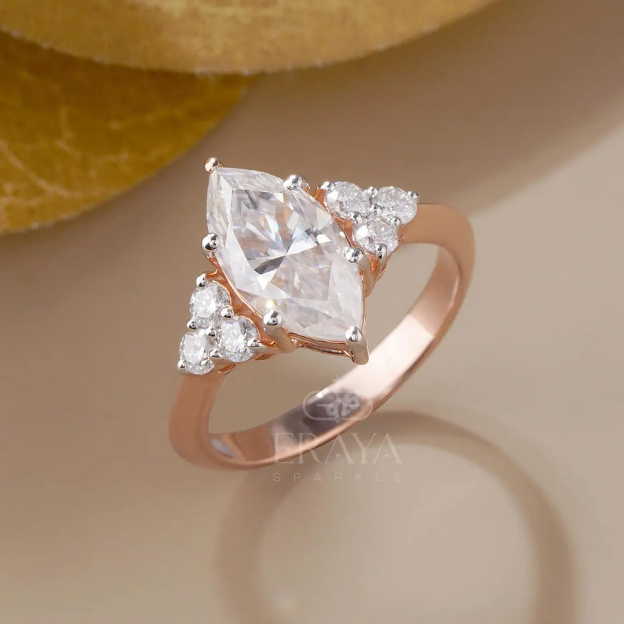 Solitaire Marquise Diamond Ring in Gold