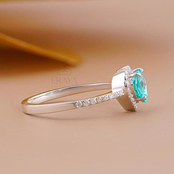 Ring Lab Diamond Heart Paraiba Ring