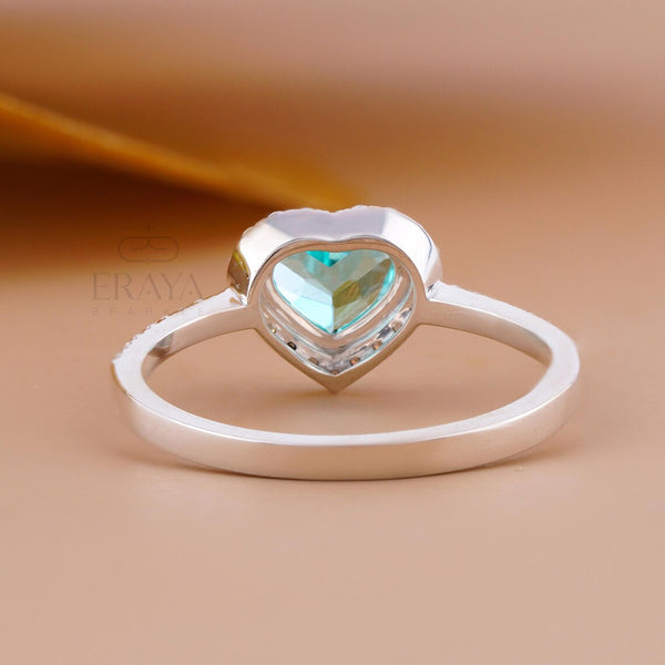 Ring Lab Diamond Heart Paraiba Ring