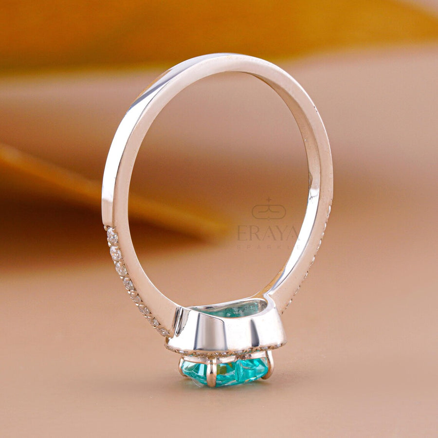 Ring Lab Diamond Heart Paraiba Ring