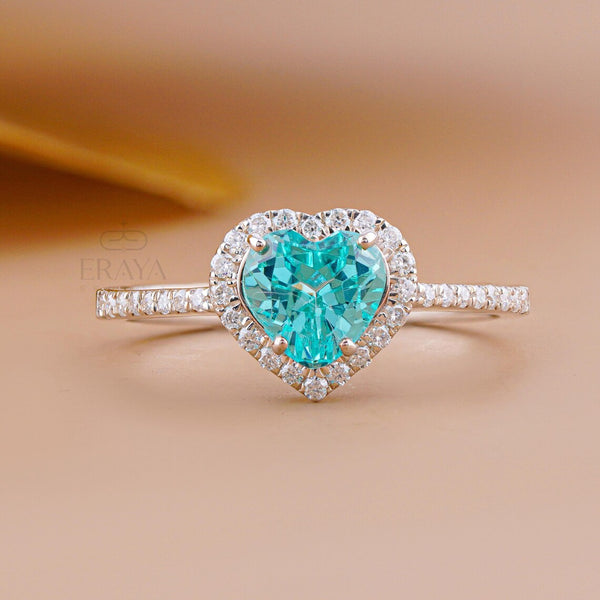 Ring Lab Diamond Heart Paraiba Ring
