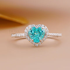 Ring Lab Diamond Heart Paraiba Ring