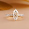 Marquise Wedding Ring with Pave Lab Diamond