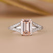 Pave Engagement Ring | Pink Emerald Diamond