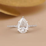 Pear Cut Engagement Ring with Lab Grown Diamond