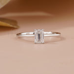 Emerald Diamond Ring in Classic Prong Setting