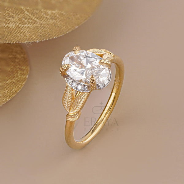 Oval Engagement Rings with Hidden Halo