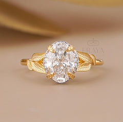 Oval Engagement Rings with Hidden Halo